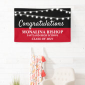 一連の光|赤のお祝いの卒業 横断幕 (インサイチュ)