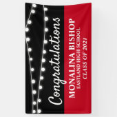 一連の光|赤のお祝いの卒業 横断幕 (縦)