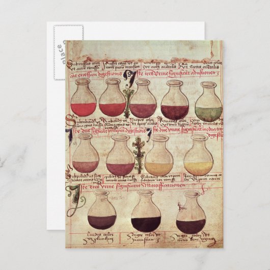 一連の尿の分析のためのフラッグ ポストカード (正面/裏面)