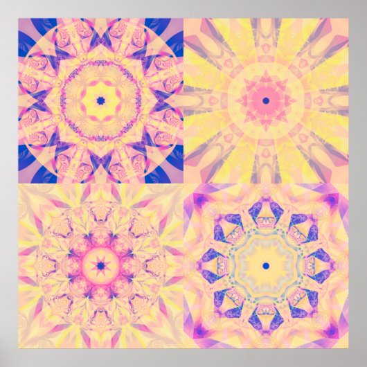 一連の抽象芸術背景カラフル万華鏡像 ポスター (正面)