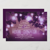 一連の素朴な紫の結婚式招待状 招待状 (正面/裏面)