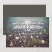 一連の素朴な結婚式招待状 招待状 (正面/裏面)