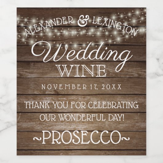 一連の結婚光のワきらめくイン ワインラベル (シングルラベル)