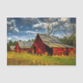 一連の赤いバーンズを持つ農地 薄葉紙 (正面)