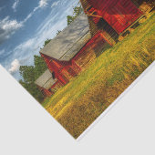 一連の赤いバーンズを持つ農地 薄葉紙 (詳細)