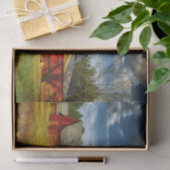 一連の赤いバーンズを持つ農地 薄葉紙 (ギフト)