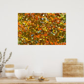 一連の金ゴールドとオレンジの紅葉 ポスター (キッチン)