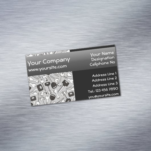 一連の鍵の背景シーメンス黄色の背景 マグネット名刺 (インサイチュ)