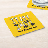 一連の鍵 スクエアペーパーコースター (アングル)