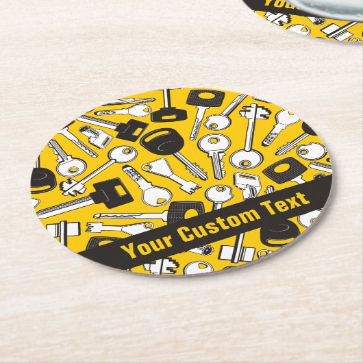 一連の鍵 ラウンドペーパーコースター (アングル)