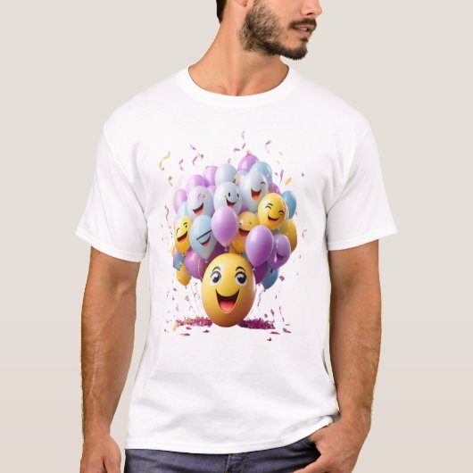 一連の顔スマイル Tシャツ (正面)