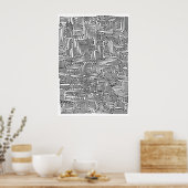 一連続線 ポスター (キッチン)