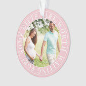 一部のギフトピンク期待ベビー妊婦の写真 オーナメント (正面)