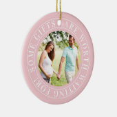 一部のギフトピンク期待ベビー妊婦の写真 セラミックオーナメント (右)