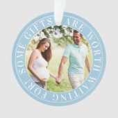 一部のギフトブルーのベビー妊婦の写真 オーナメント (正面)