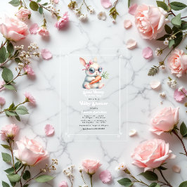 "一部のバニーが途中にある"赤ちゃんシャワー アクリル招待状