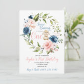 一部のバニーが1つのイースターの最初の誕生日を回している 招待状 (スタンド正面)