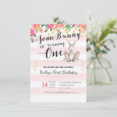 一部のバニーが1つの誕生日フローラ招待状 招待状 (スタンド正面)