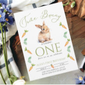 一部のバニーの最初の誕生日のニンジンのカスタマイズ 招待状