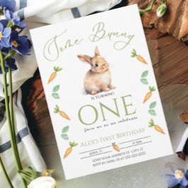 一部のバニーの最初の誕生日のニンジンのカスタマイズ 招待状