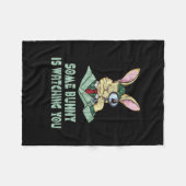 一部のバニーはあなたを見ているイースターバニー フリースブランケット (正面(横))