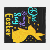 一部のバニーはイースターと言った フリースブランケット (正面(横))