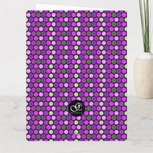 一部のバニーは感謝を言いたがっている薄紫水玉模様 サンキューカード (裏面)