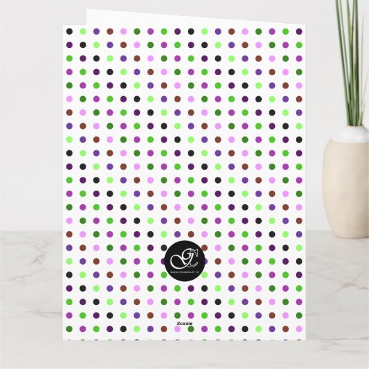 一部のバニーは感謝を言いたがっている薄紫水玉模様 サンキューカード (裏面)