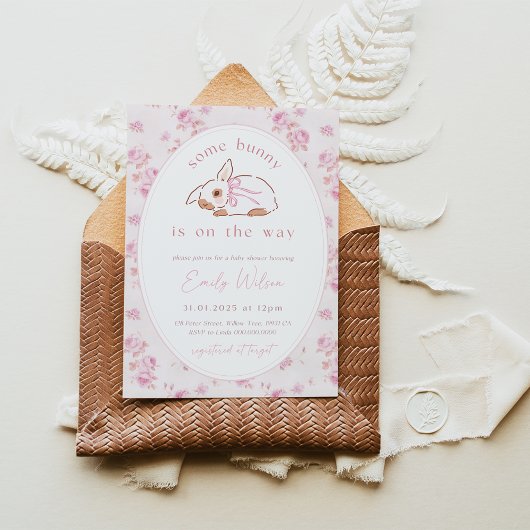 一部のバニーは途中ベビーシャワー招待状。イースト 招待状