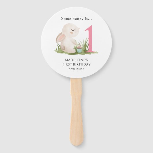 一部のバニーは1歳の誕生日お祝いの恩恵 ハンドファン (正面)