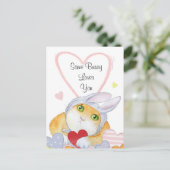 一部のバニーは、かわいい水の色のホリデーカードが大好き シーズンポストカード (スタンド正面)