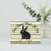 一部のバニーは、黄色と灰色の感謝を言いたい ポストカード (スタンド正面)