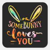 一部のバニー愛あなたおもしろいイースターの休日の贈り物 スクエアシール (正面)