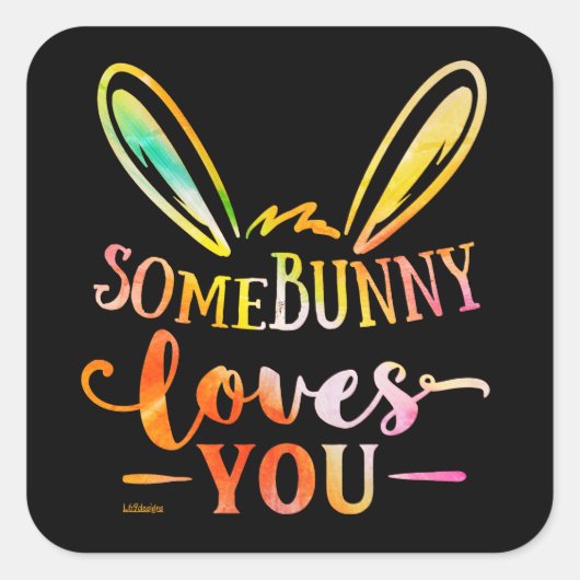 一部のバニー愛あなたおもしろいイースターの休日の贈り物 スクエアシール (正面)
