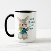 一部のバニー愛あなたヴィンテージバニーラビットイースター マグカップ (左)