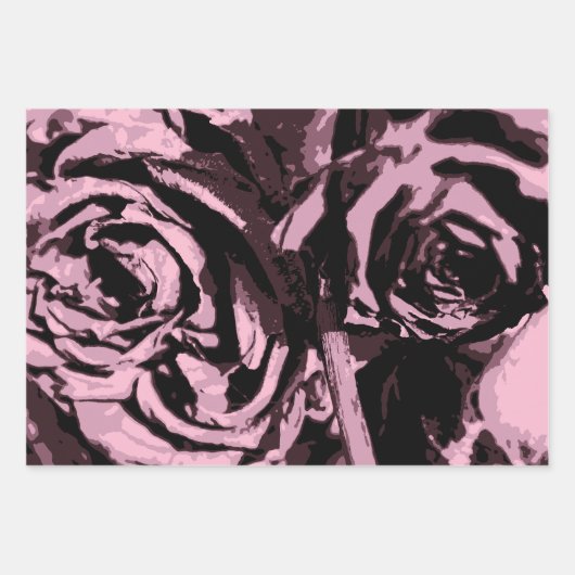 一部のバラ ラッピングペーパーシート (正面)