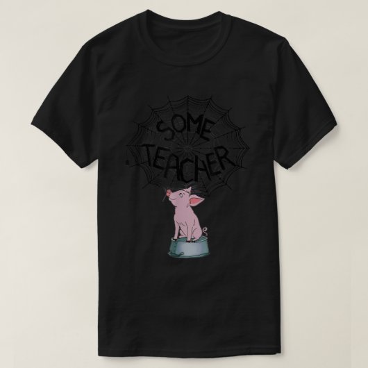 一部の先生おもしろい豚くもの巣5307 Tシャツ (デザイン正面)