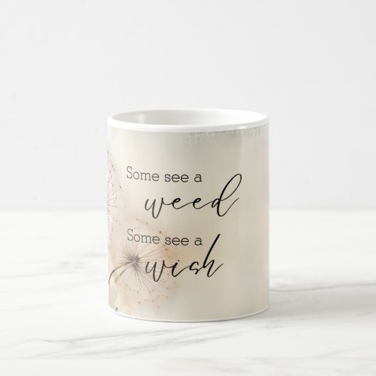 一部の雑草を参照していくつかの願いタンポポ コーヒーマグカップ (中央)