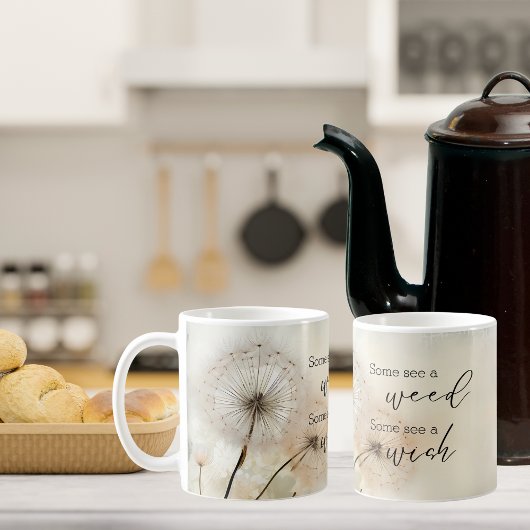 一部の雑草を参照していくつかの願いタンポポ コーヒーマグカップ