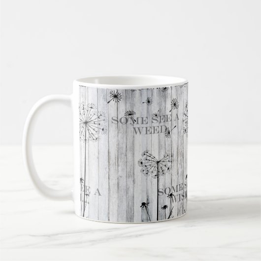 一部の雑草を参照して、一部の願いを参照して、コーヒーマグ コーヒーマグカップ (左)