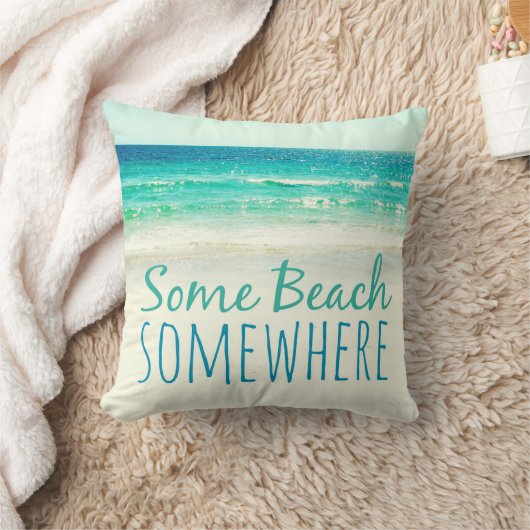 一部は海の枕をどこかに浜に引き上げます クッション (ブランケット)