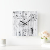 一部は雑草を見ます スクエア壁時計 (ホーム)