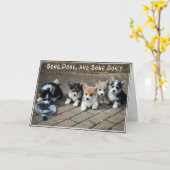 一部は、いくつか続けて~のコーギーの子犬提起します カード (黄色い花)