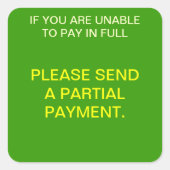 一部支払要求回収ステッカー スクエアシール (正面)