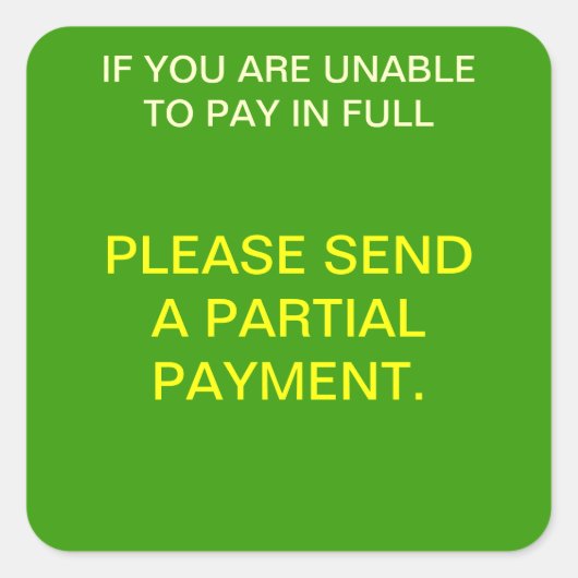 一部支払要求回収ステッカー スクエアシール (正面)