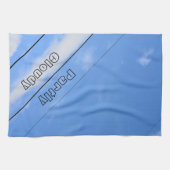 一部曇り空の線（青） キッチンタオル (横)