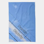 一部曇り空の線（青） キッチンタオル (縦)