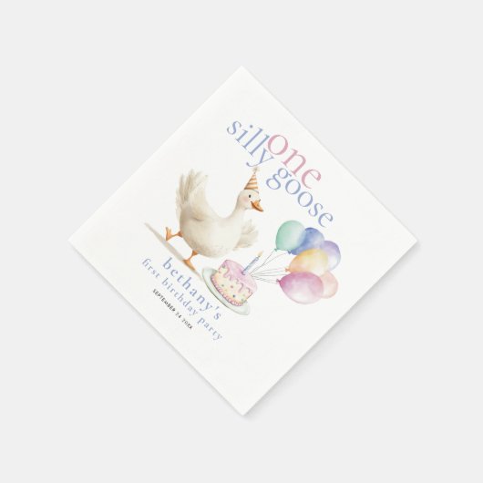 一間抜けつのグースの名前の日付1 スタンダードカクテルナプキン (角)