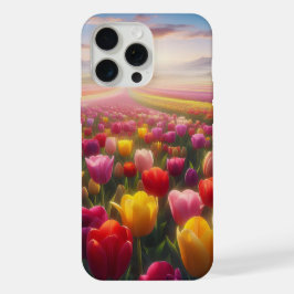 一面に広がる鮮やかなチューリップの花畑 iPhone 15 PRO MAXケース