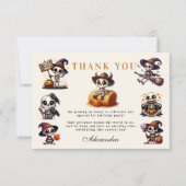 一面的な西不気味ハロウィーンの最初の誕生日 サンキューカード (正面)